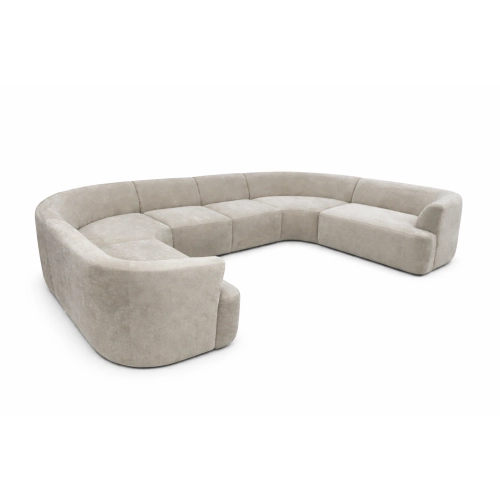 Designerski NAROŻNIK SOFA modułowy w kształcie U XL Tkanina BOUCLE Manza